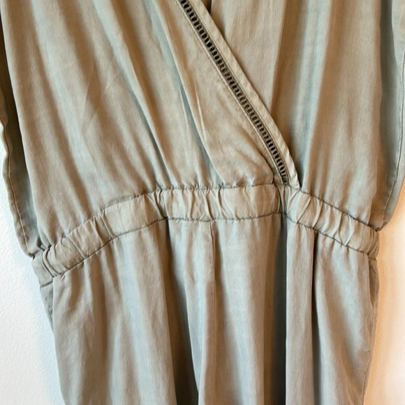 Bella Dahl Tarsha Cross Back Jumpsuit NWOT Small Olive Tie Waist Trim Detail - Picture 9 of 15